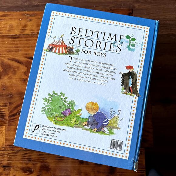 Vintage 2000 Bedtime Stories For Boys Hardcover Oversized Lap Book - Picture 11 of 12